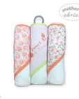 M/C 3PC HOODED TOWELS AND 3PC FACECLOTHS SWEET AS A PEACH
