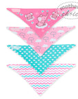 GIRLS 4 PACK BANDANA BIB 'ELIE'