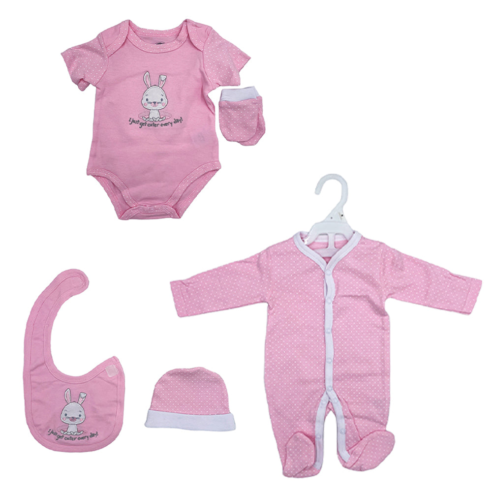 INF 100% COTTON 5PC GROWER SET &#39;CUTER EVERYDAY PINK&#39; 3-6