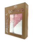 M/C BAMBOO 2PK  HOODED TOWEL PINK