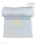 M/C COTTON WAFFLE BLANKET BLUE STAR EMBROID