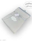 M/C COTTON WAFFLE BLANKET GREY CLOUD EMBROID