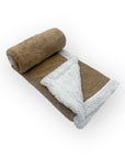 M/C SHERPA FLEECE BLANKET BROWN