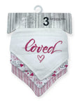 M/C 3 PACK BANDANA BIB SET LOVE