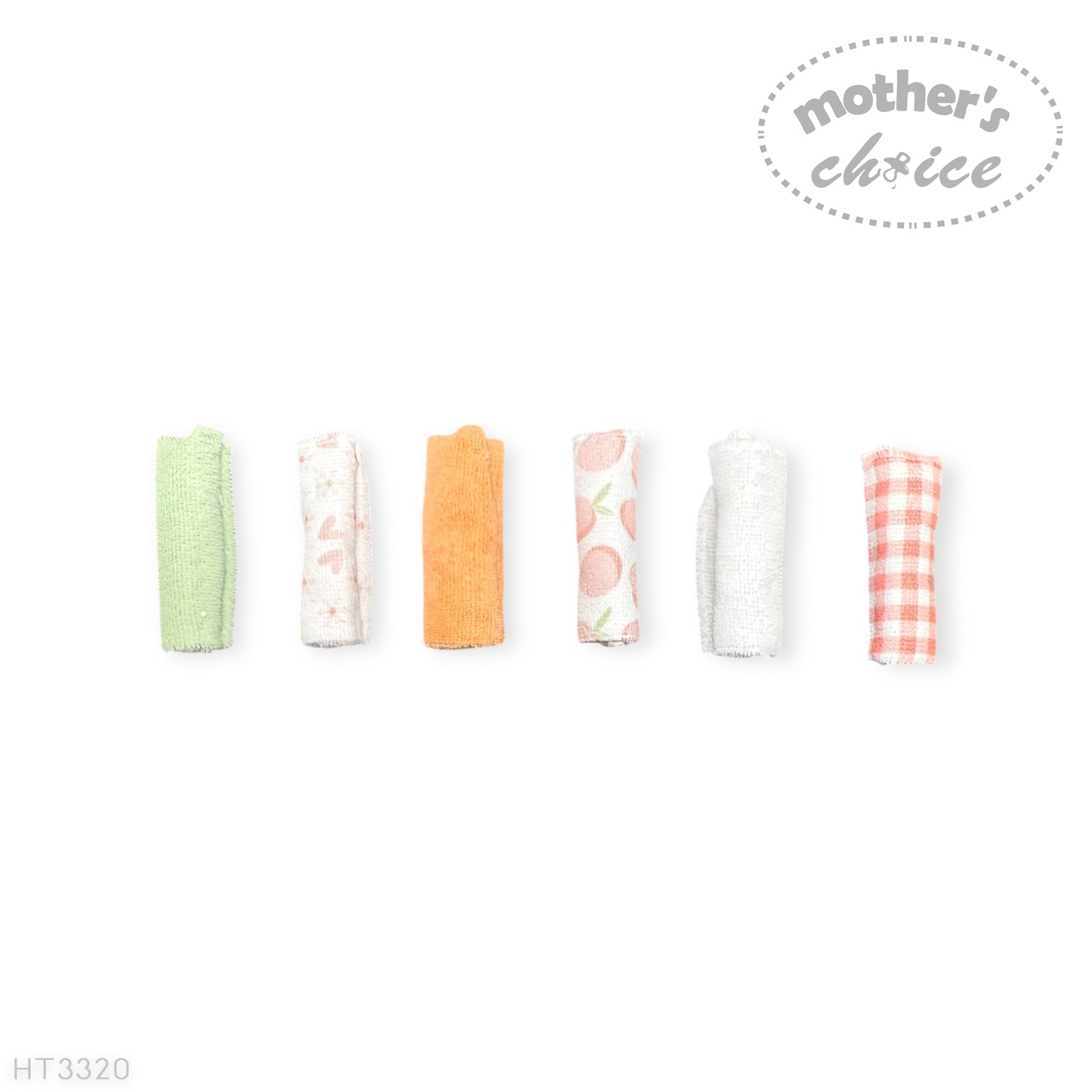 M/C 6 PACK WASHCLOTH SET PEACH FRUIT