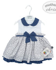 M/C GIRLS FANCY S/L DRESS SKY FLOWERS 9-12M