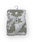 M/C SHERPA FLEECE STARS BLANKET GREY