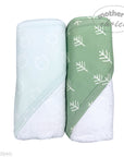M/C BAMBOO 2PK  HOODED TOWEL SAGE