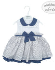 M/C GIRLS FANCY S/L DRESS SKY FLOWERS 6-9M