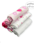 M/C 6 PACK WASHCLOTH SET PINK FLOWERS