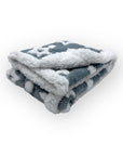 M/C SHERPA FLEECE STARS BLANKET BLUE