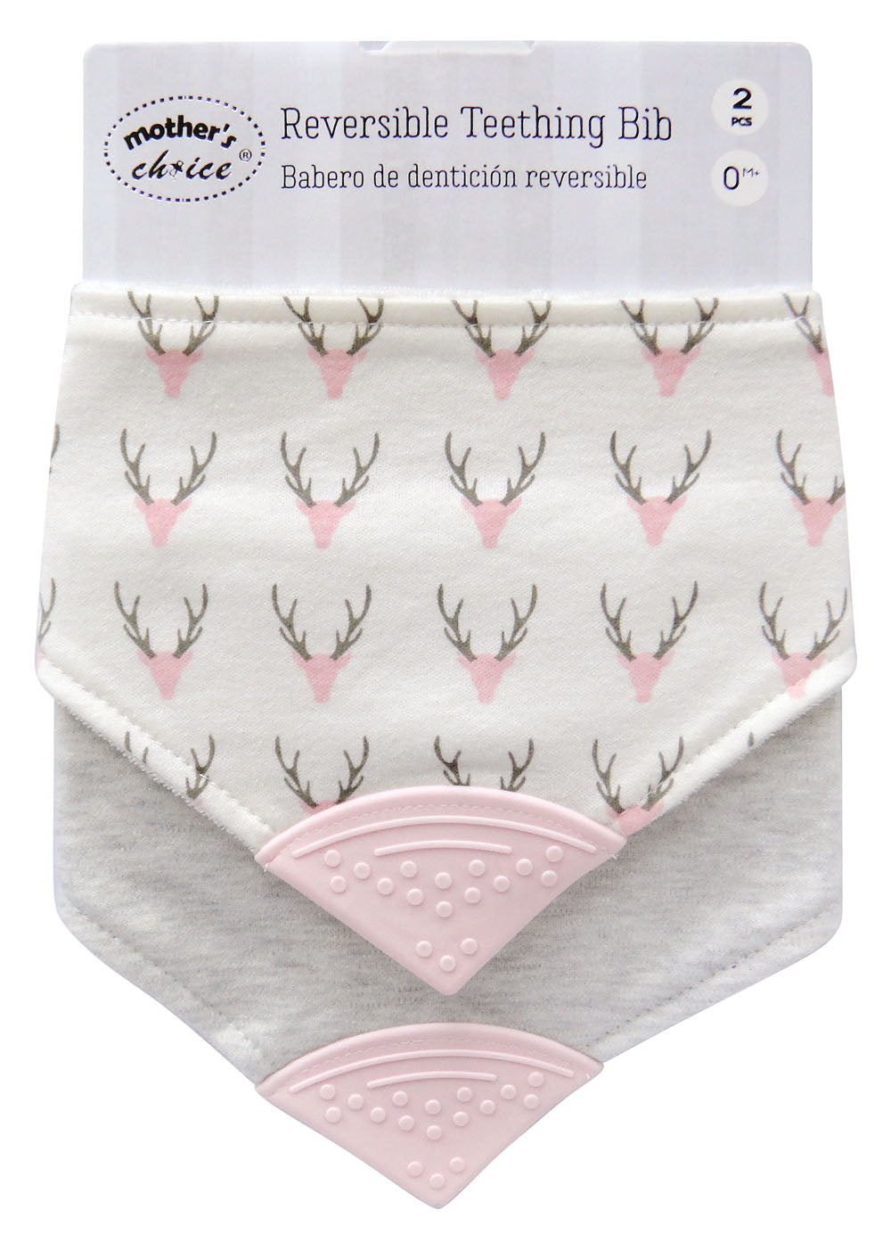 2 PACK GIRLS BANDANA BIB WITH TEETHER &#39;MOOSE&#39;