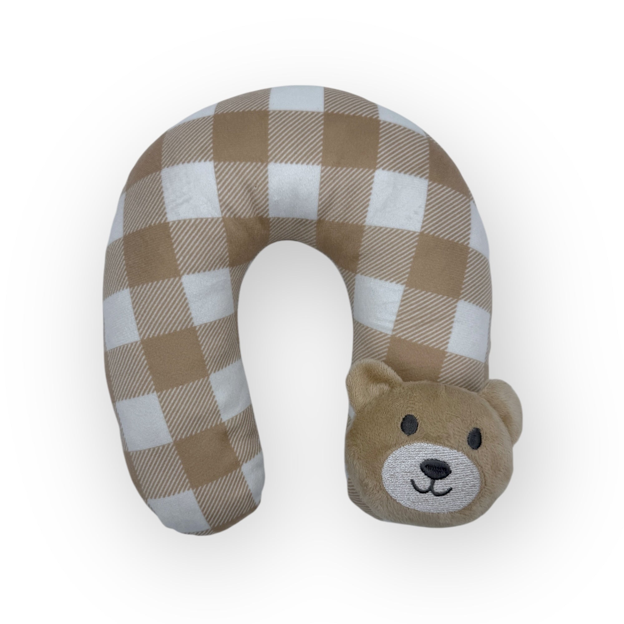 M/C SUPER SOFT CORAL FLEECE WITH PRINTED MINK BINDING BLANKET AND PILLOW SET NEUTRAL BROWN BEAR