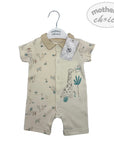 INF BOYS NATURAL SAFARI ROMPER 3-6M