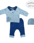 INF BOYS 3PC AIRFORCE SAILOR SET 3-6M