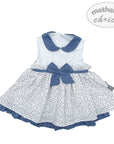 M/C GIRLS FANCY S/L DRESS SKY FLOWERS 6-9M