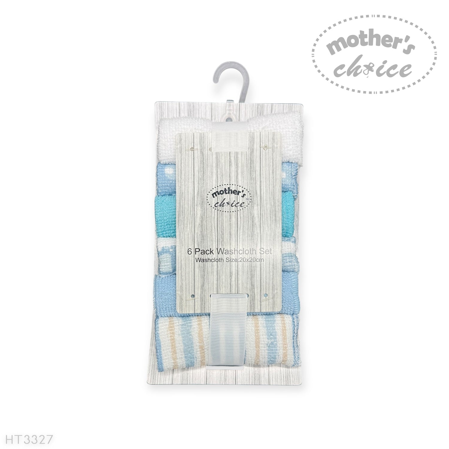 M/C 6 PACK WASHCLOTH SET BLUE ELIE