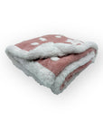 M/C SHERPA FLEECE STARS BLANKET PINK