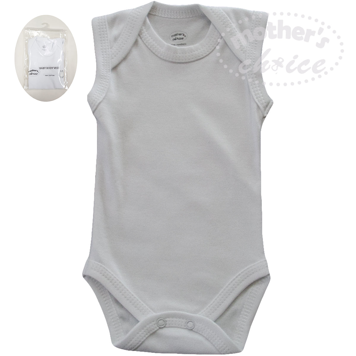 INFANTS SLEEVELESS BODYVESTS WHITE NEWBORN