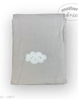 M/C COTTON WAFFLE BLANKET GREY CLOUD EMBROID