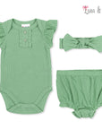 LUNA &amp; LILY 3PC ROMPER SET WITH HEADBAND