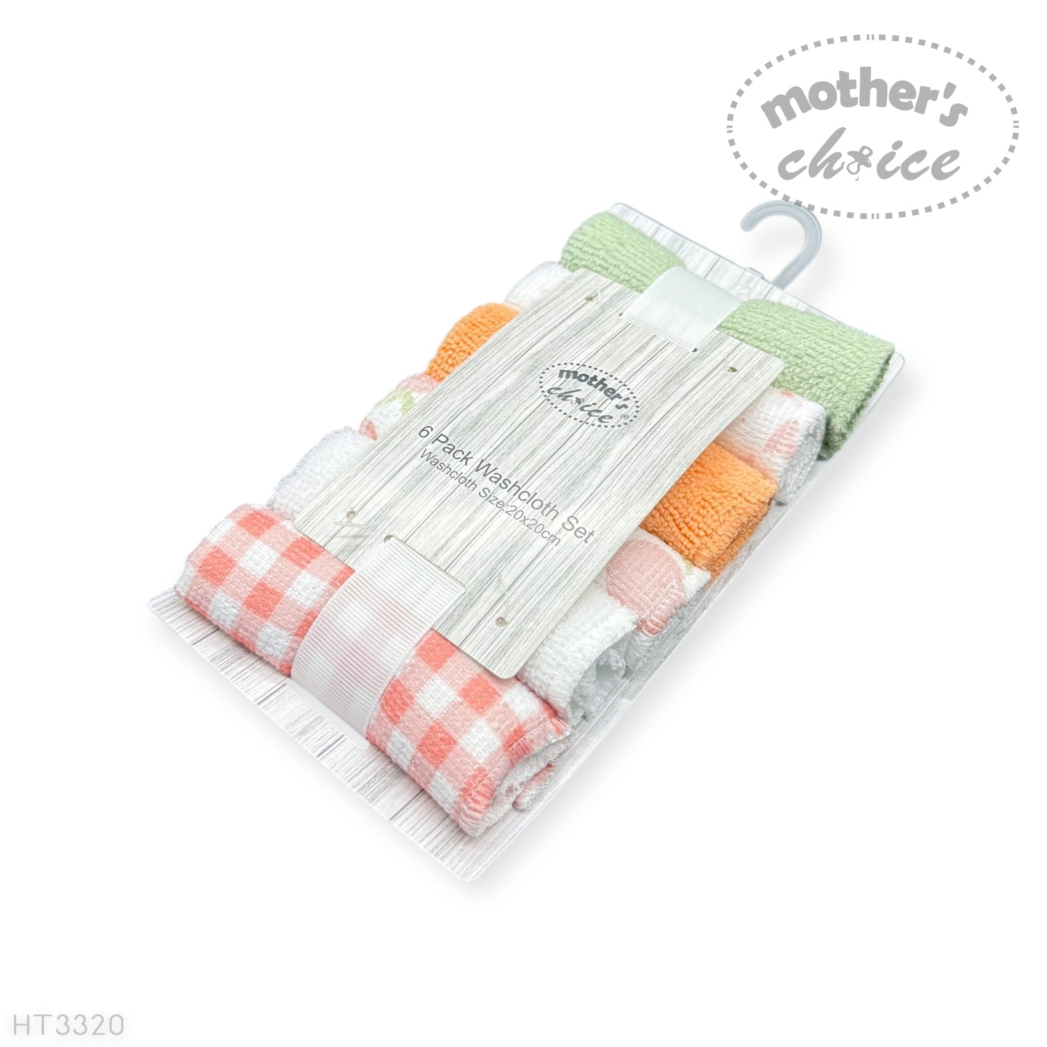 M/C 6 PACK WASHCLOTH SET PEACH FRUIT