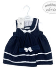 INF GIRLS 2PC NAVY SAILOR SLEEVELESS DRESS SET 0-3M