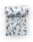 M/C PRINTED FLANNEL BLANKET NEUTRAL ANIMALS