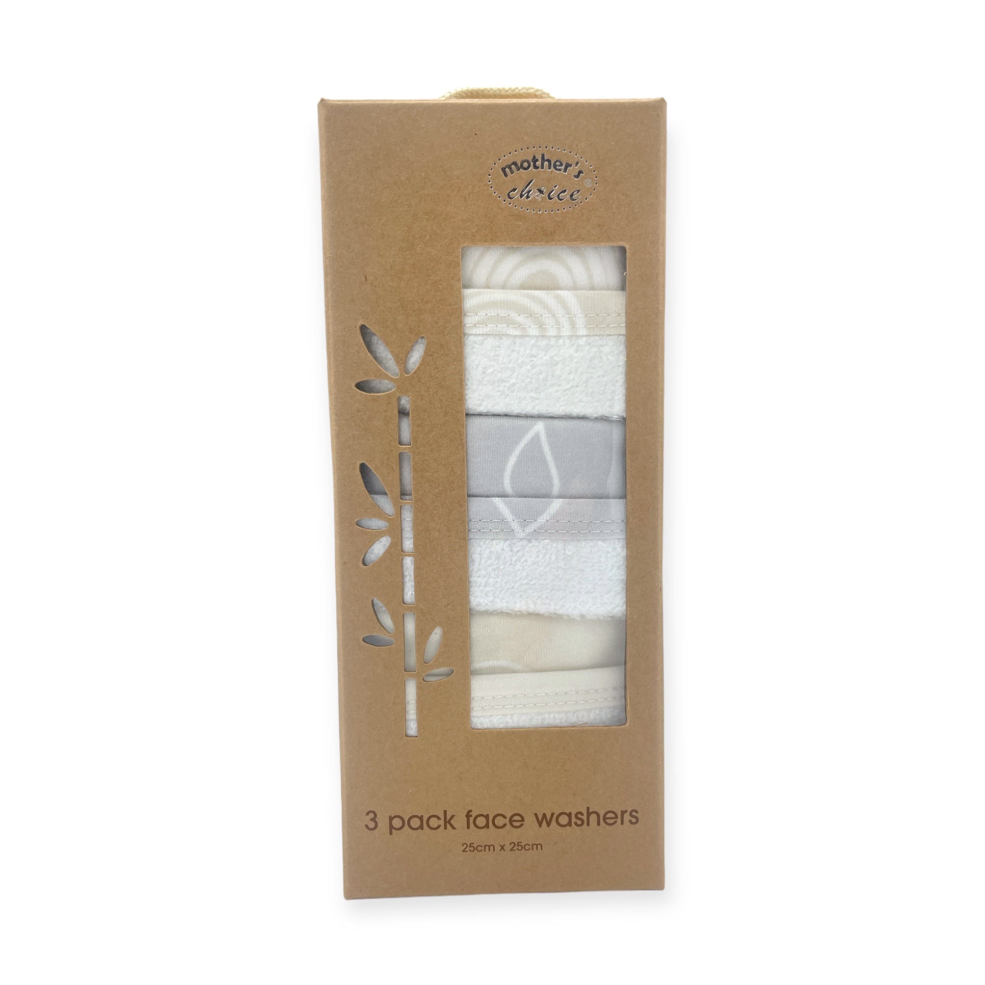 M/C BAMBOO 3PK FACECLOTHS STONE