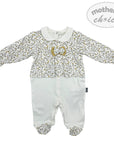 M/C GIRLS FLORAL ROMPER L/S YELLOW/GREY 9M