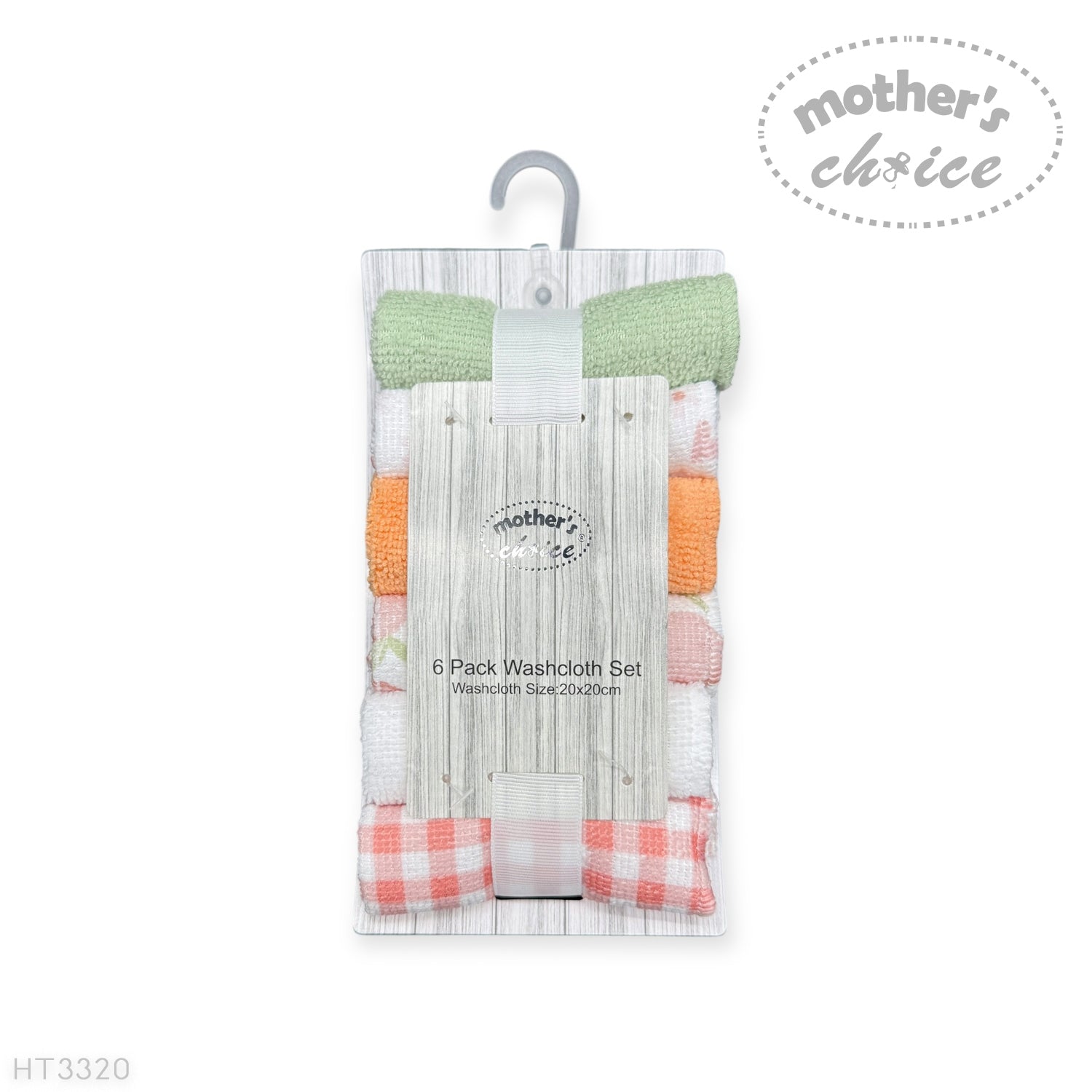 M/C 6 PACK WASHCLOTH SET PEACH FRUIT