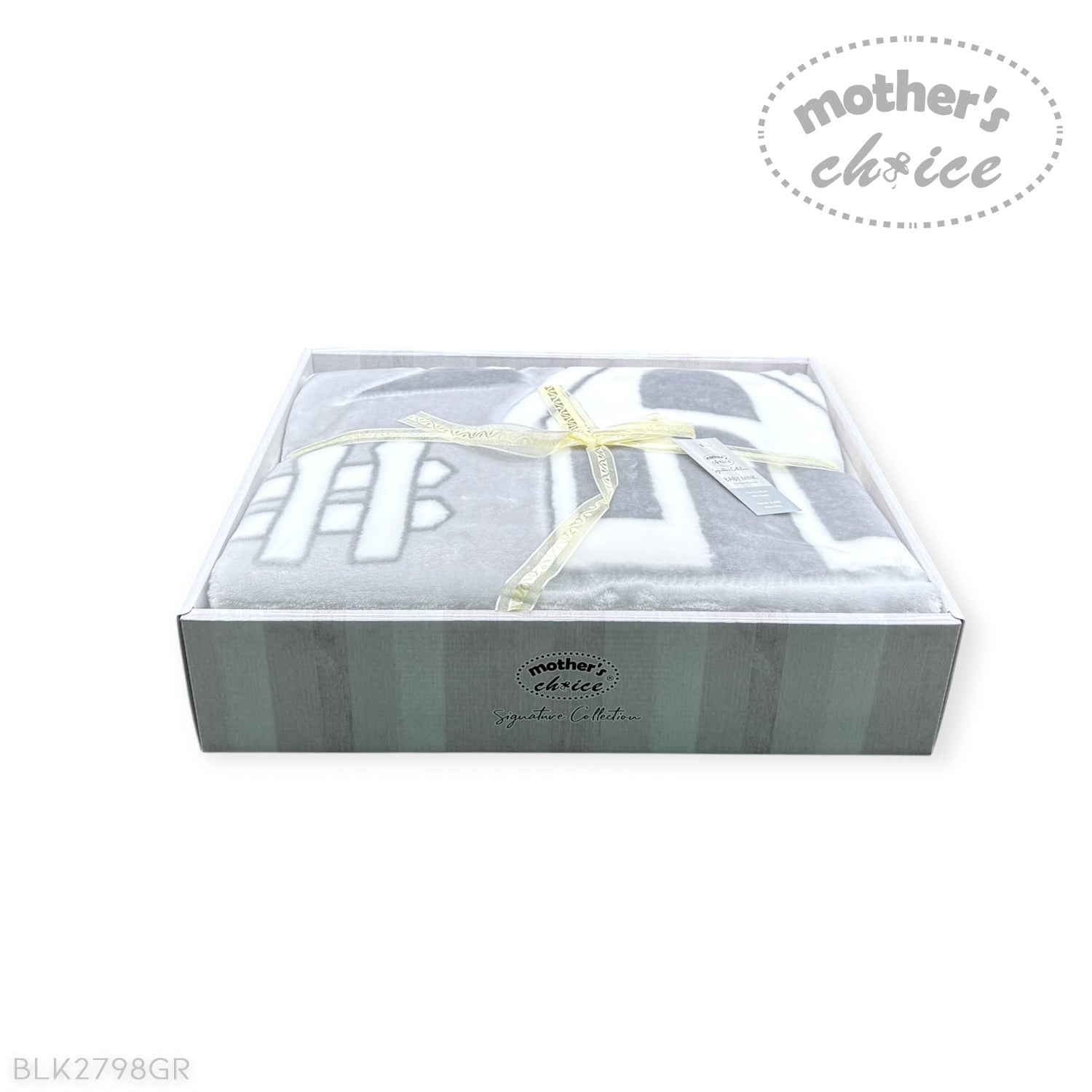 MOTHERS CHOICE INFANTS CUTWORK BLANKET HOUSE GREY/WHITE