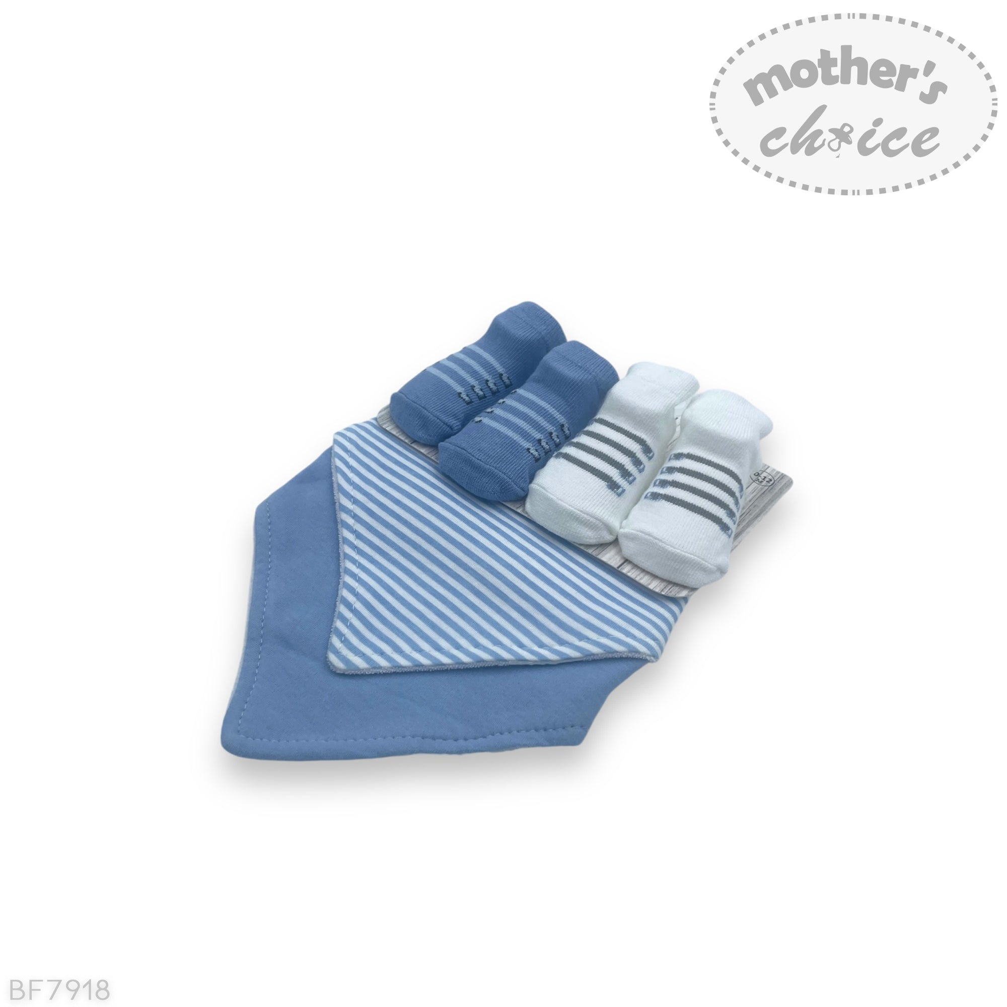 M/C 4PK BIB AND SOCKS SET BLUE