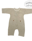 INF BOYS STRIPED ACRU NATURAL LINNEN ROMPER