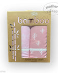 M/C BAMBOO 2PK  BURP CLOTHS PINK