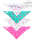 GIRLS 4 PACK BANDANA BIB 'FOX'