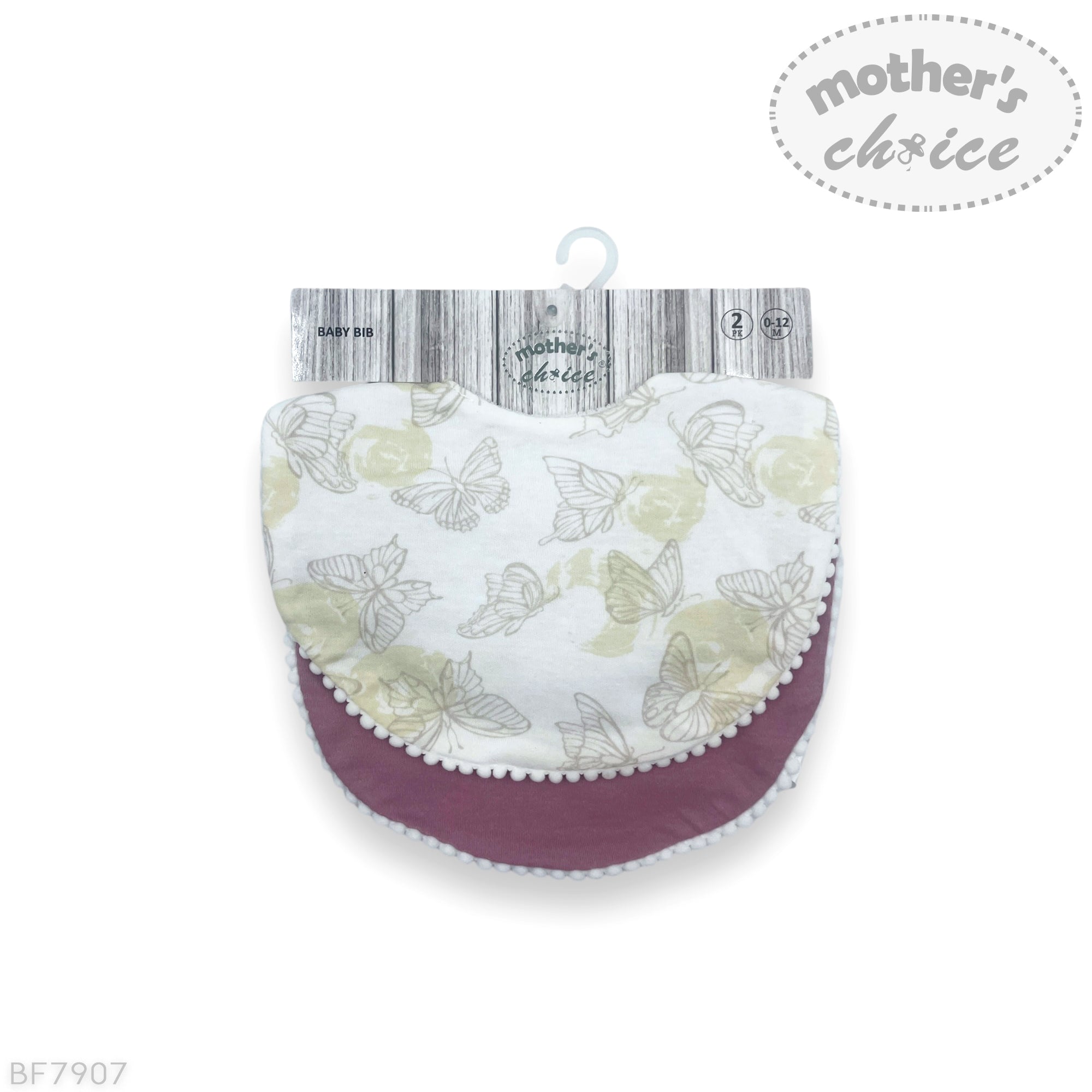 M/C 2 PACK FANCY BIBS BUTTERFLY