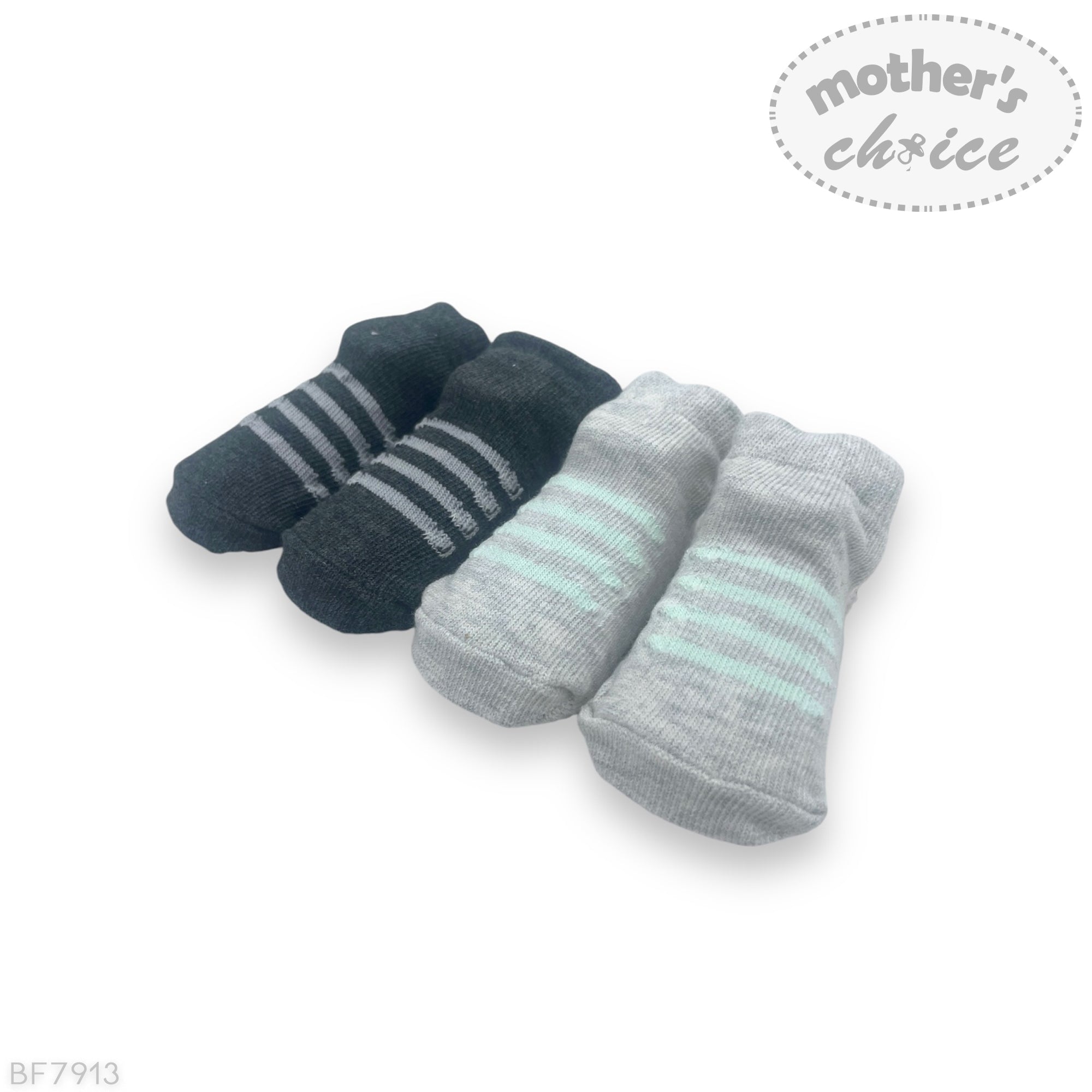 M/C 4PK BIB AND SOCK SET GREY/MINT