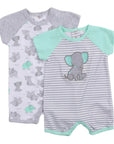 INFANT'S 2 PACK ROMPERS 'BABY ELIE' 0-3M