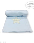 M/C COTTON WAFFLE BLANKET BLUE STAR EMBROID