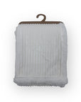 M/C SHERPA FLEECE STRIPE BLANKET WHITE