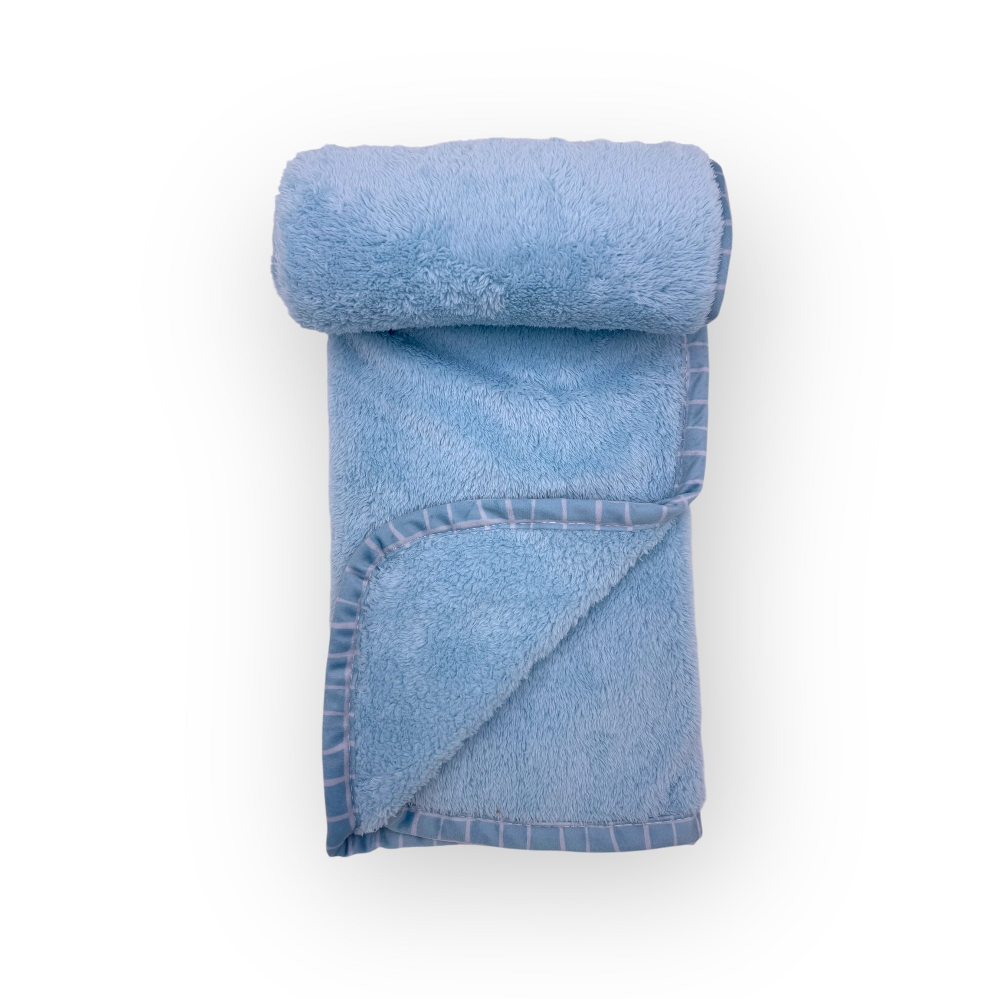 M/C SUPER SOFT CORAL FLEECE WITH PRINTED MINK BINDING BLANKET AND PILLOW SET BOY&#39;S BLUE BEAR