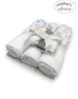 M/C 3PC HOODED TOWELS AND 3PC FACECLOTHS BROWN BEAR