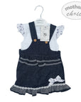 INF GIRLS DENIM PINIFORE &amp; T SHIRT 0-3M