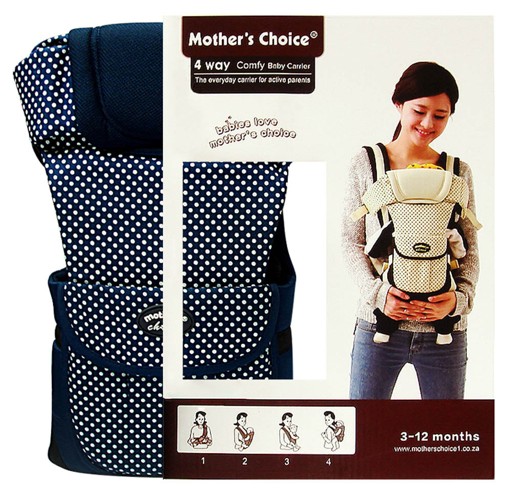 4 WAY POLKA DOT BABY CARRIER NAVY