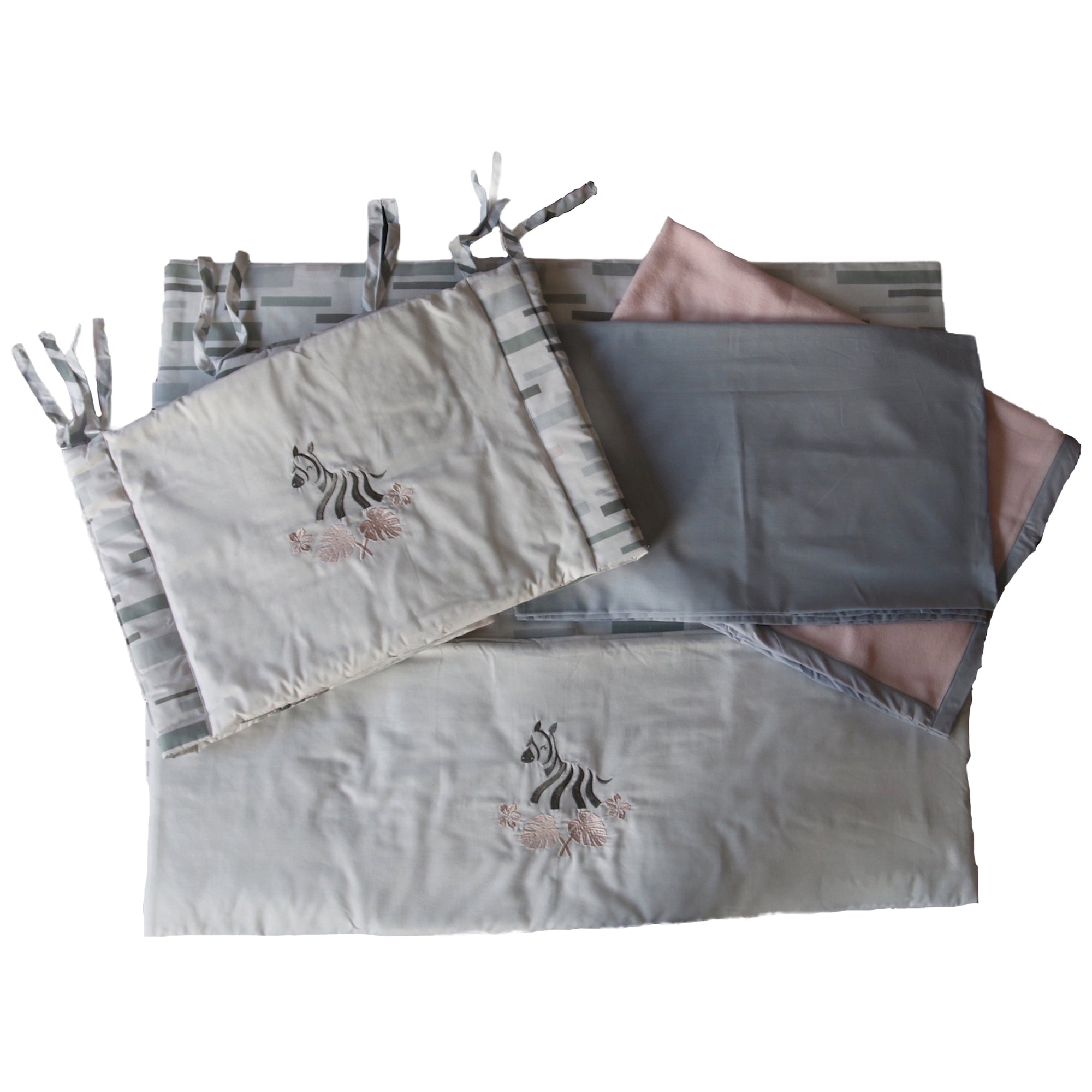 BABY BEDDING SET 'PINK ZEBRA'