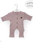 M/C BASIC RAISED WAFFLE ROMPER NEWBORN PINK
