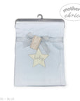 M/C COTTON WAFFLE BLANKET BLUE STAR EMBROID