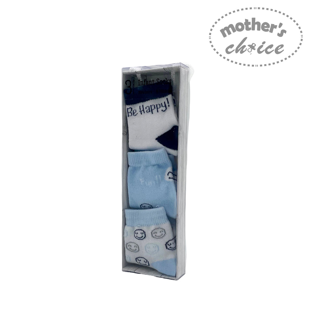 M/C 3 PACK INF SOCKS &#39;HAPPY&#39;