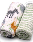 M/C 2 PACK FLEECE BLANKET SAFARI